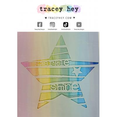 Tracey Hey Stencil - Striped Star